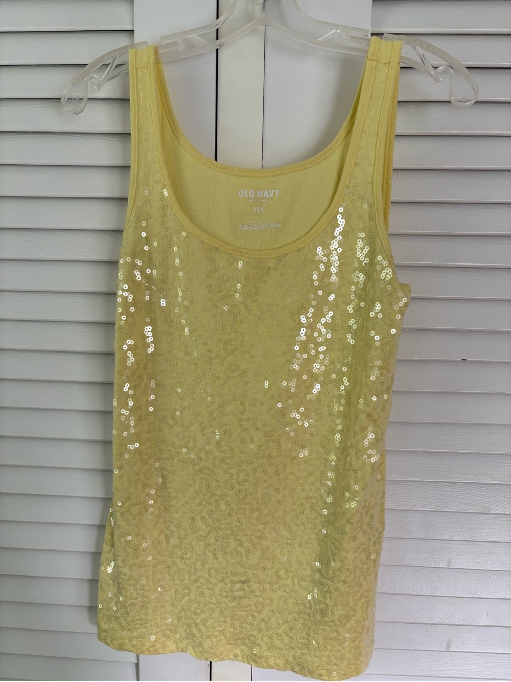 Old Navy Yellow Sequin Tank Top